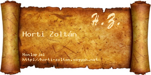 Horti Zoltán névjegykártya